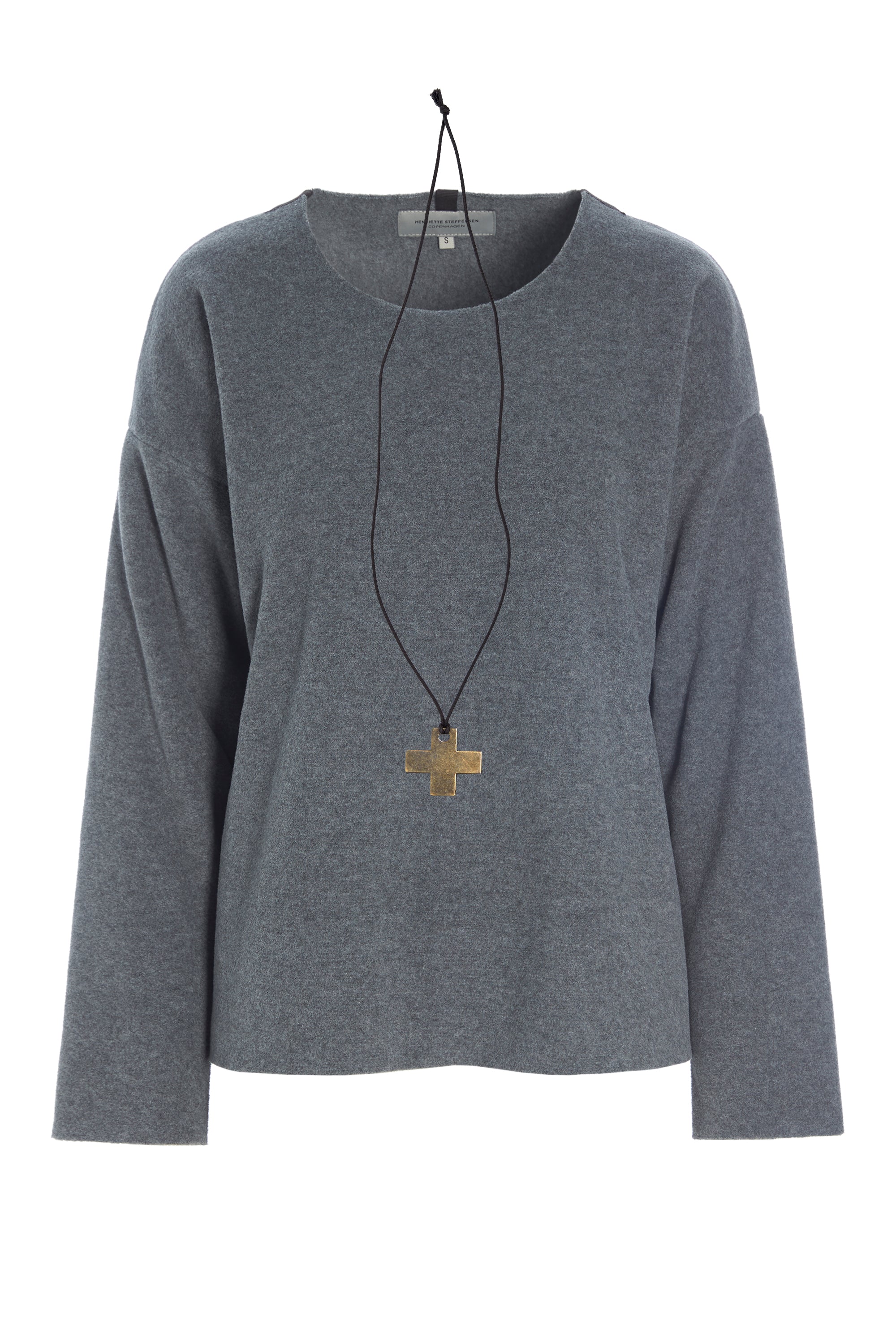 HENRIETTE STEFFENSEN COPENHAGEN BLUSE MED RUND HALS - 1355 BLUSER GREY 905