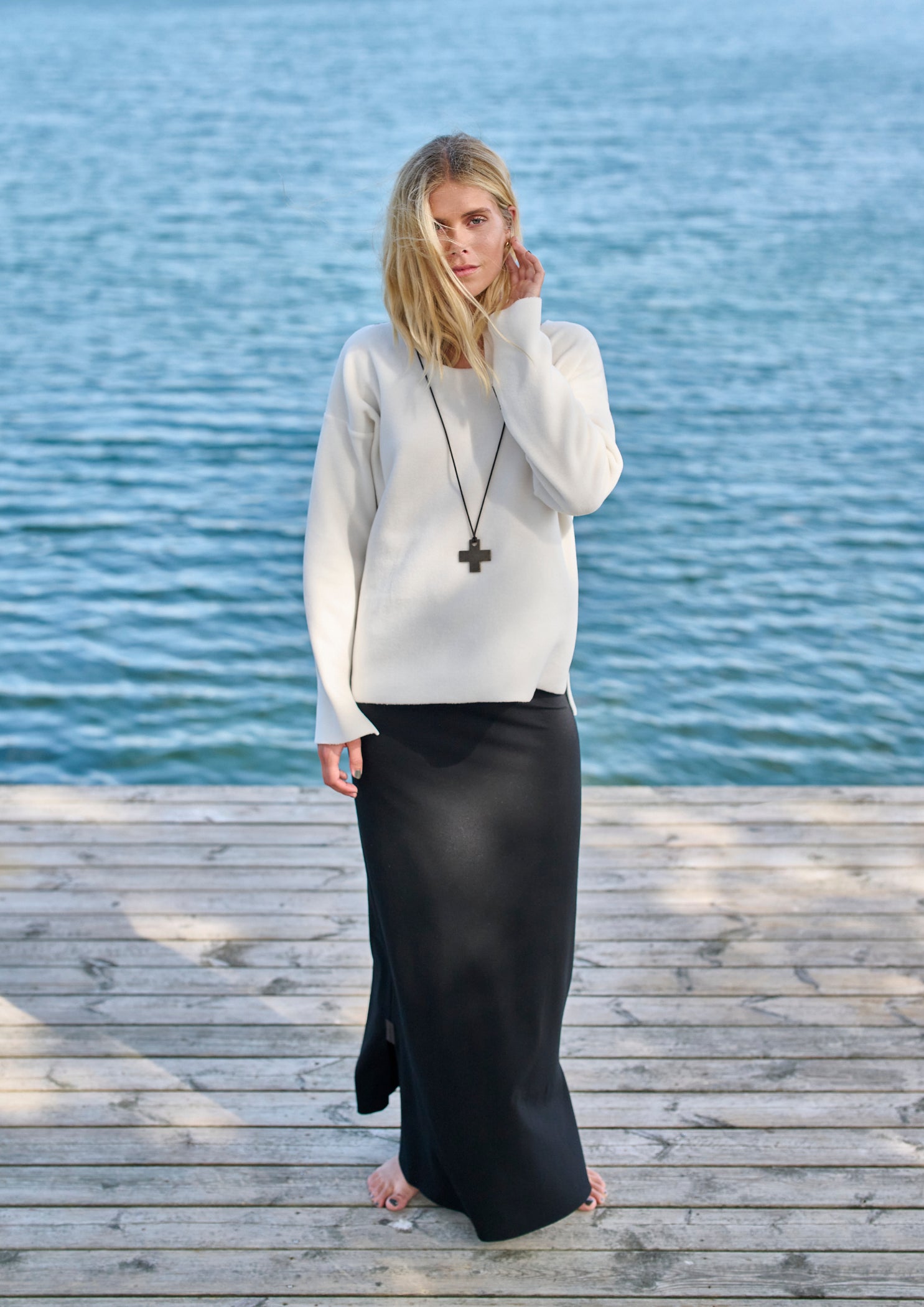 HENRIETTE STEFFENSEN COPENHAGEN BLUSE MED RUND HALS - 1355 BLUSER OFF WHITE 802
