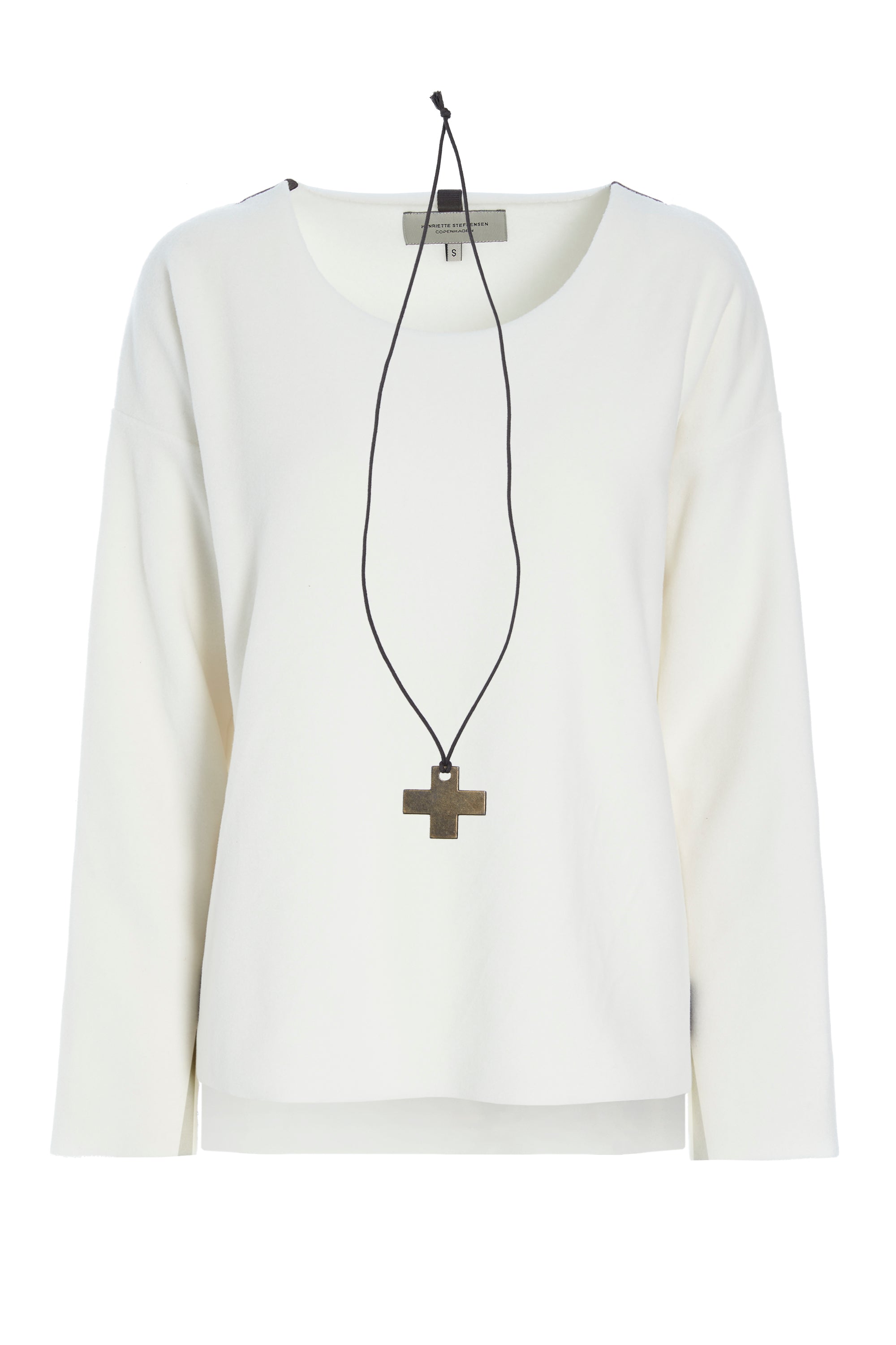 HENRIETTE STEFFENSEN COPENHAGEN BLUSE MED RUND HALS - 1355 BLUSER OFF WHITE 802