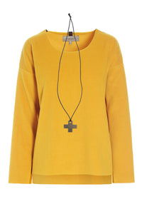 BLUSE MED RUND HALS - 1355 - SAFRAN