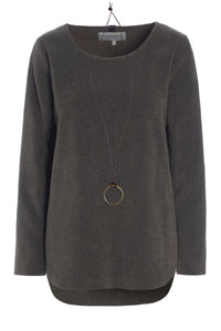 BLUSE MED SIGNATUR SMYKKE - 1332 - BARK