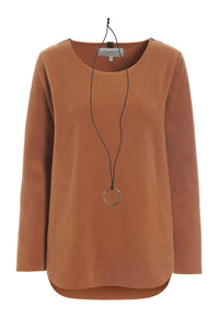 BLUSE MED SIGNATUR SMYKKE - 1332 - RUST