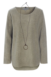 BLUSE MED SIGNATUR SMYKKE - 1332 - SOFT MELANGE
