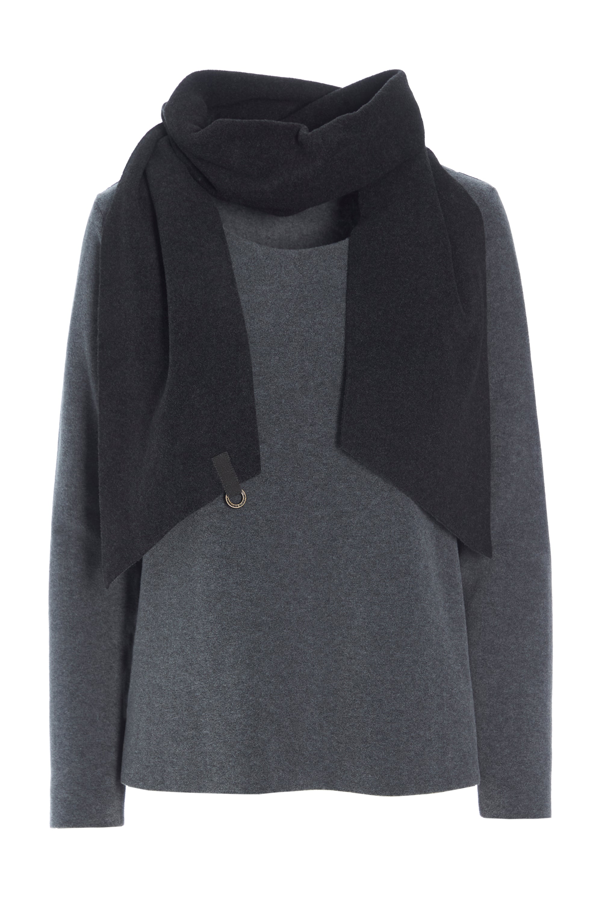 HENRIETTE STEFFENSEN COPENHAGEN BLUSE MED TØRKLÆDE - 1325 BLUSER GREY/SOFT BLACK 647