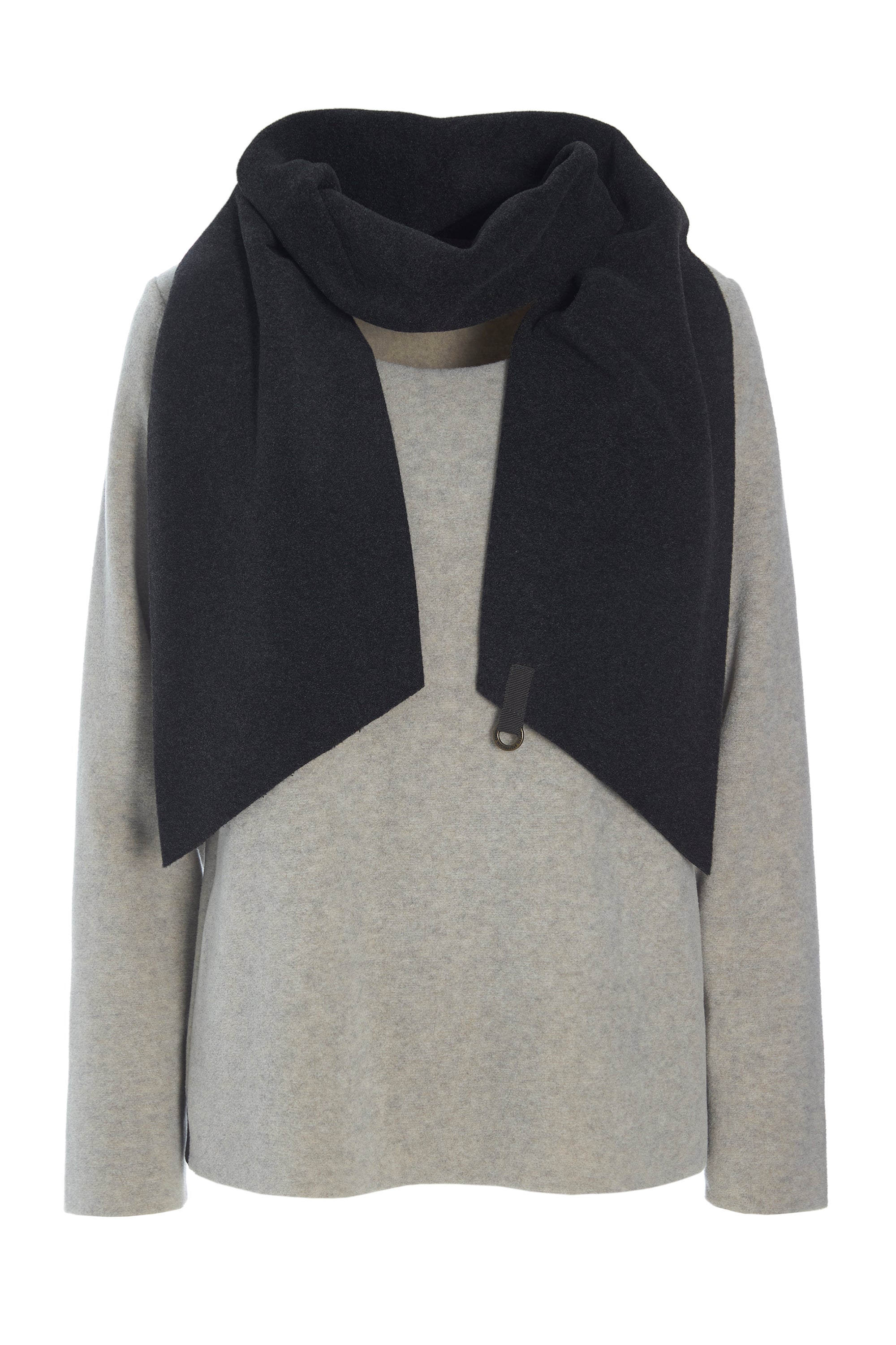 HENRIETTE STEFFENSEN COPENHAGEN BLUSE MED TØRKLÆDE - 1325 BLUSER SAND/SOFT BLACK 813