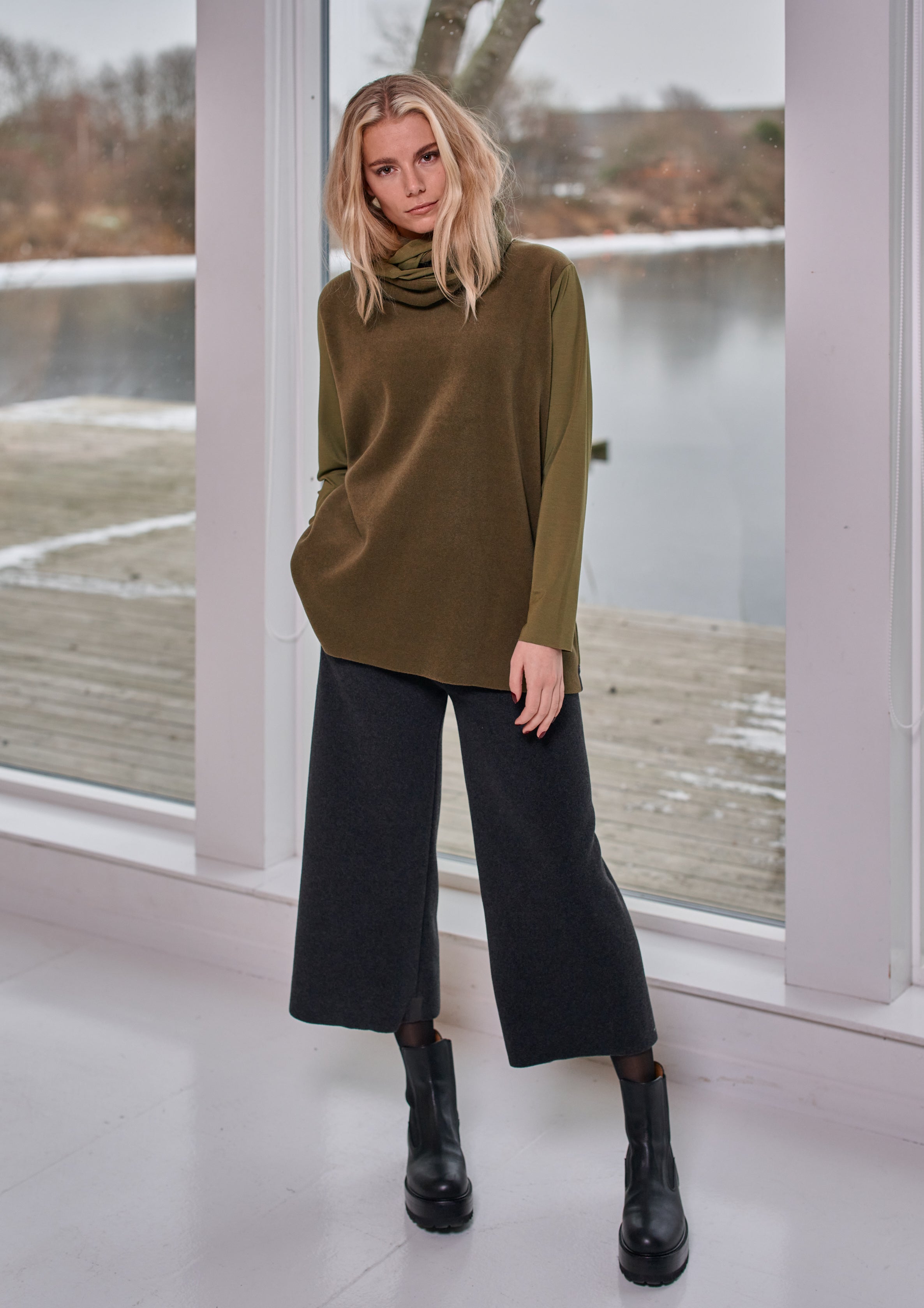 HENRIETTE STEFFENSEN COPENHAGEN BLUSE MIX - 1375 BLUSER MOSS/MOSS 640