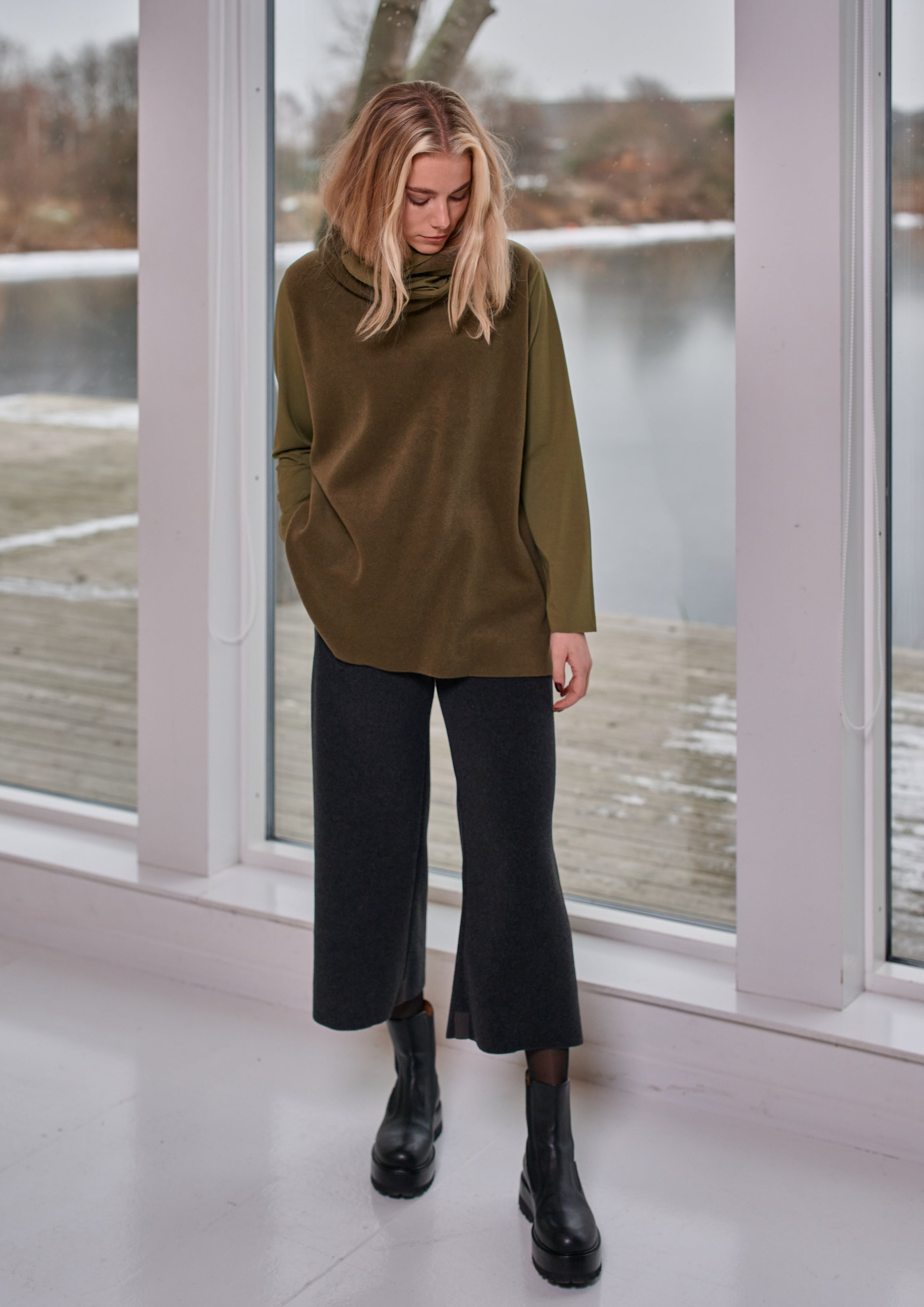 HENRIETTE STEFFENSEN COPENHAGEN BLUSE MIX - 1375 BLUSER MOSS/MOSS 640