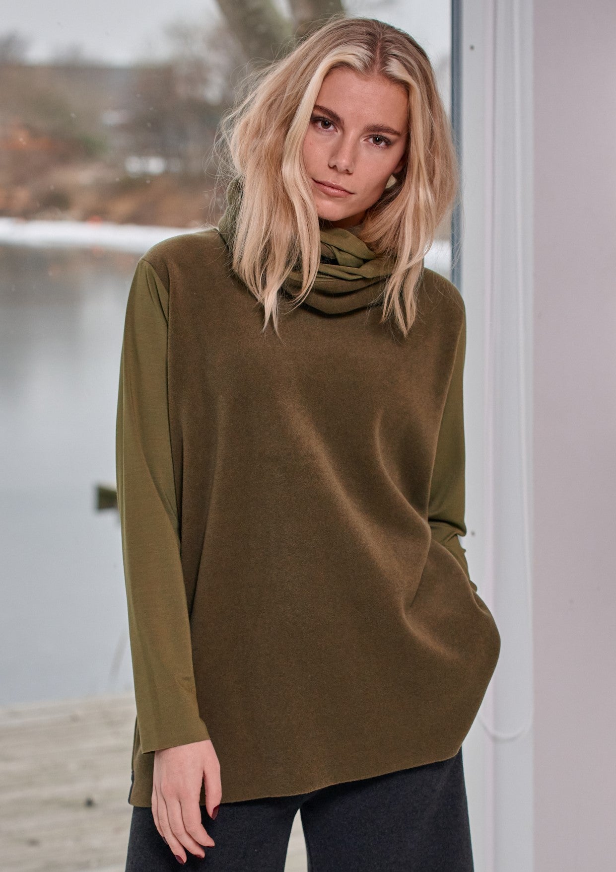 HENRIETTE STEFFENSEN COPENHAGEN BLUSE MIX - 1375 BLUSER MOSS/MOSS 640