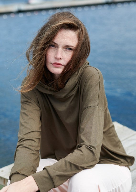 HENRIETTE STEFFENSEN COPENHAGEN BLUSE M/HÆTTE - 96059 BLUSER BARK 320
