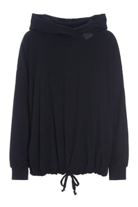 BLUSE M/HÆTTE - 96059 - BLACK