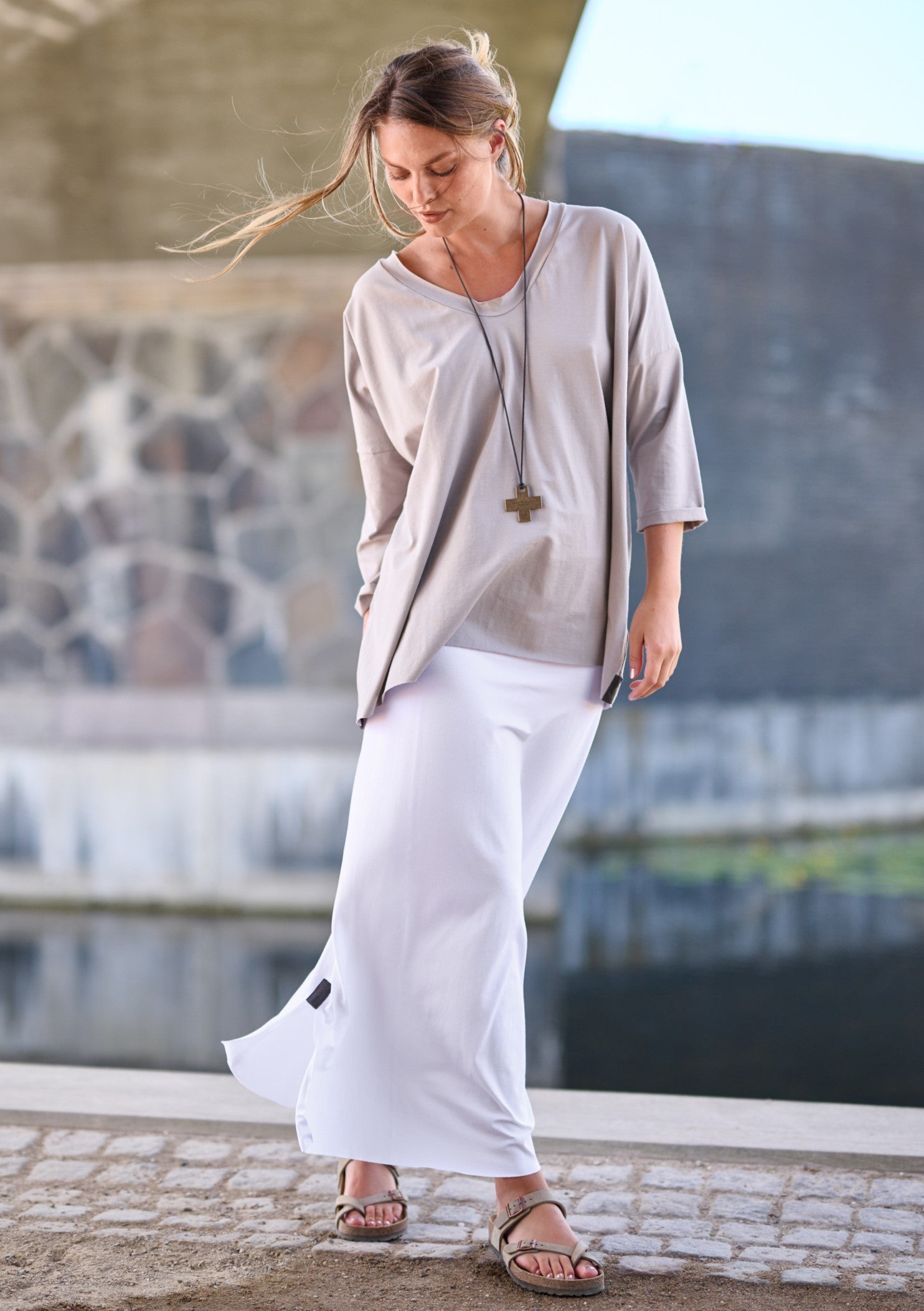 HENRIETTE STEFFENSEN COPENHAGEN BLUSE M/HALSKÆDE - 96083 BLUSER SAND 805