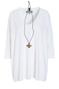 BLUSE M/HALSKÆDE - 96083 - WHITE
