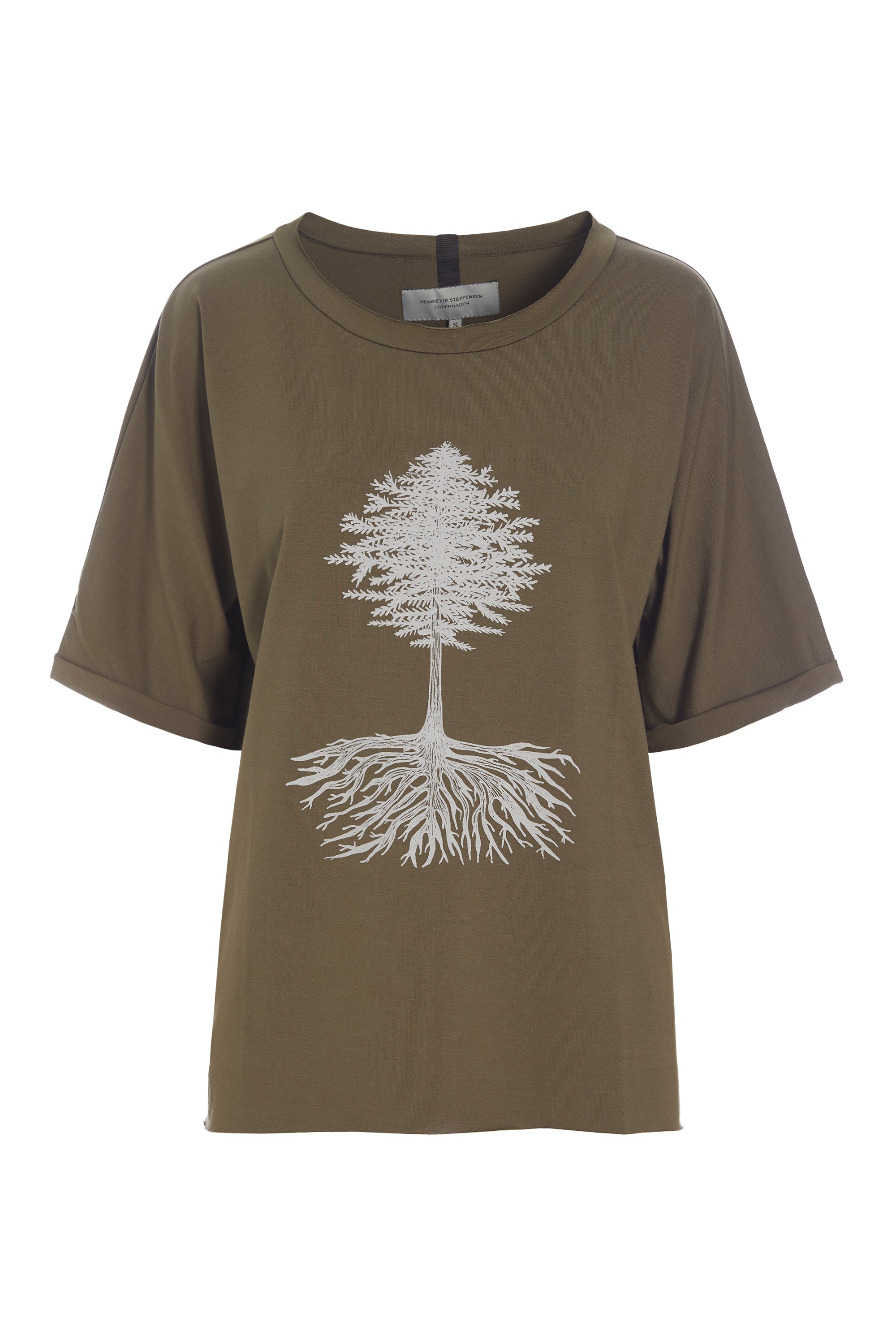 HENRIETTE STEFFENSEN COPENHAGEN BLUSE M/PRINT - 96064P T-SHIRTS BARK 320