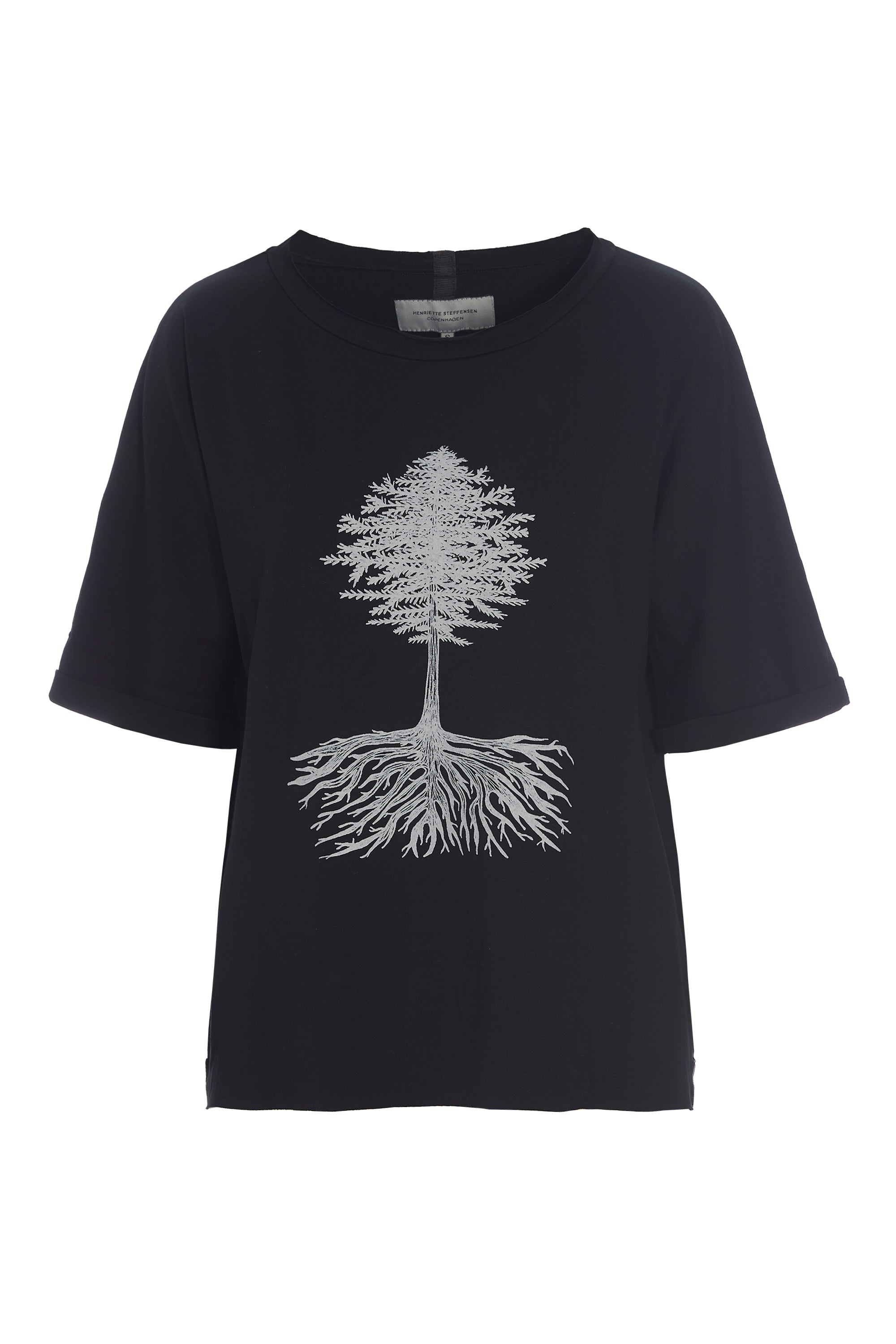 HENRIETTE STEFFENSEN COPENHAGEN BLUSE M/PRINT - 96064P T-SHIRTS BLACK 900