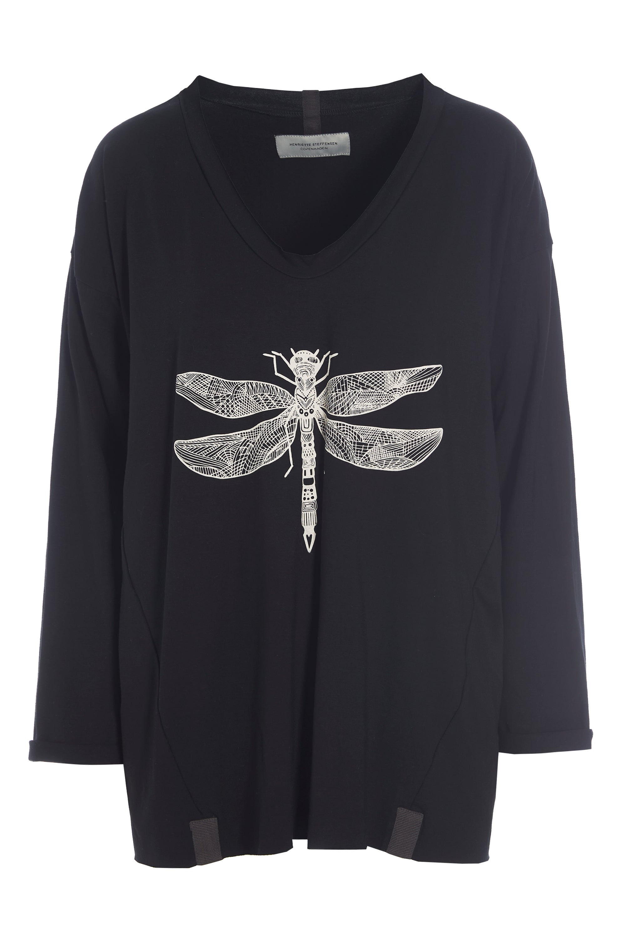 HENRIETTE STEFFENSEN COPENHAGEN BLUSE M/PRINT - 96068 BLUSER BLACK 900