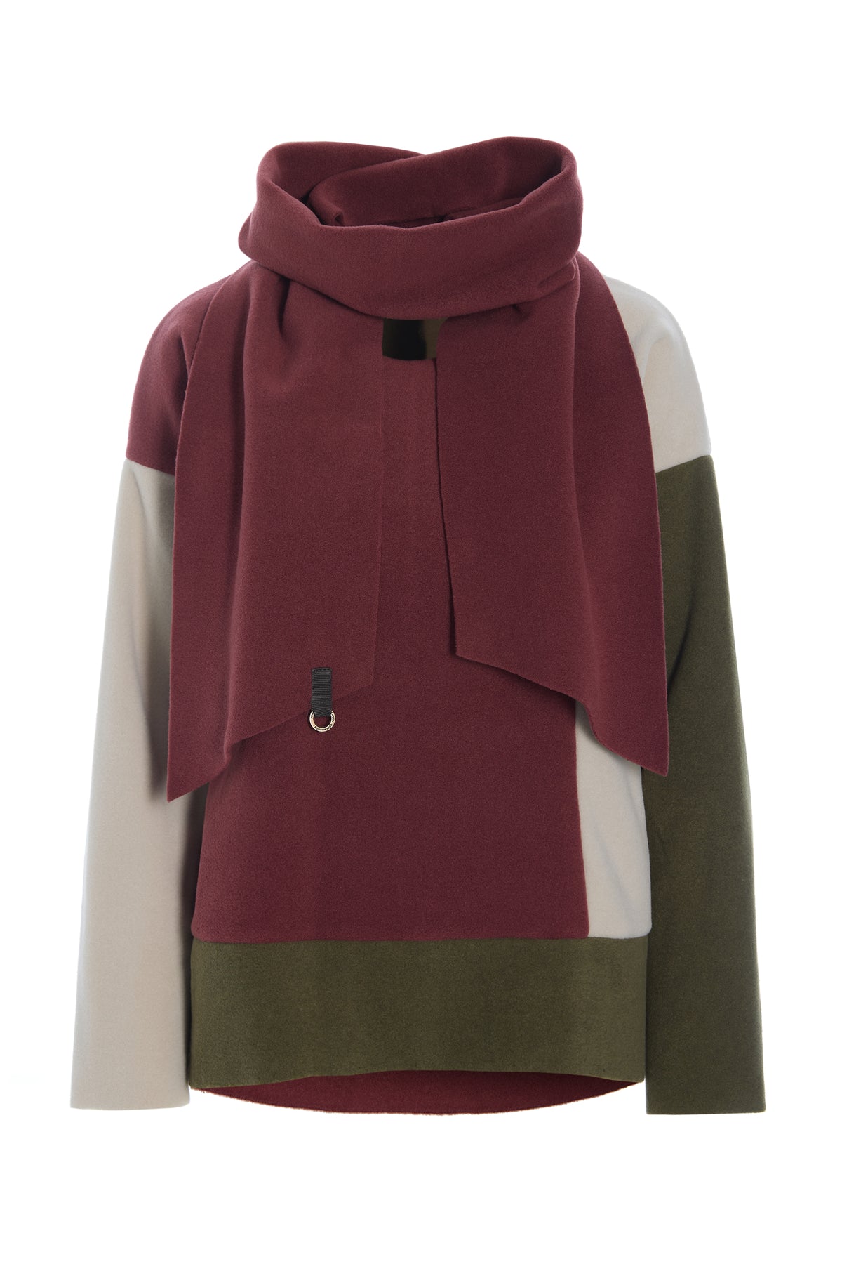 HENRIETTE STEFFENSEN COPENHAGEN BLUSE PATCH MED TØRKLÆDE - 1412 BLUSER BORDEAUX/KIT/MOSS 118