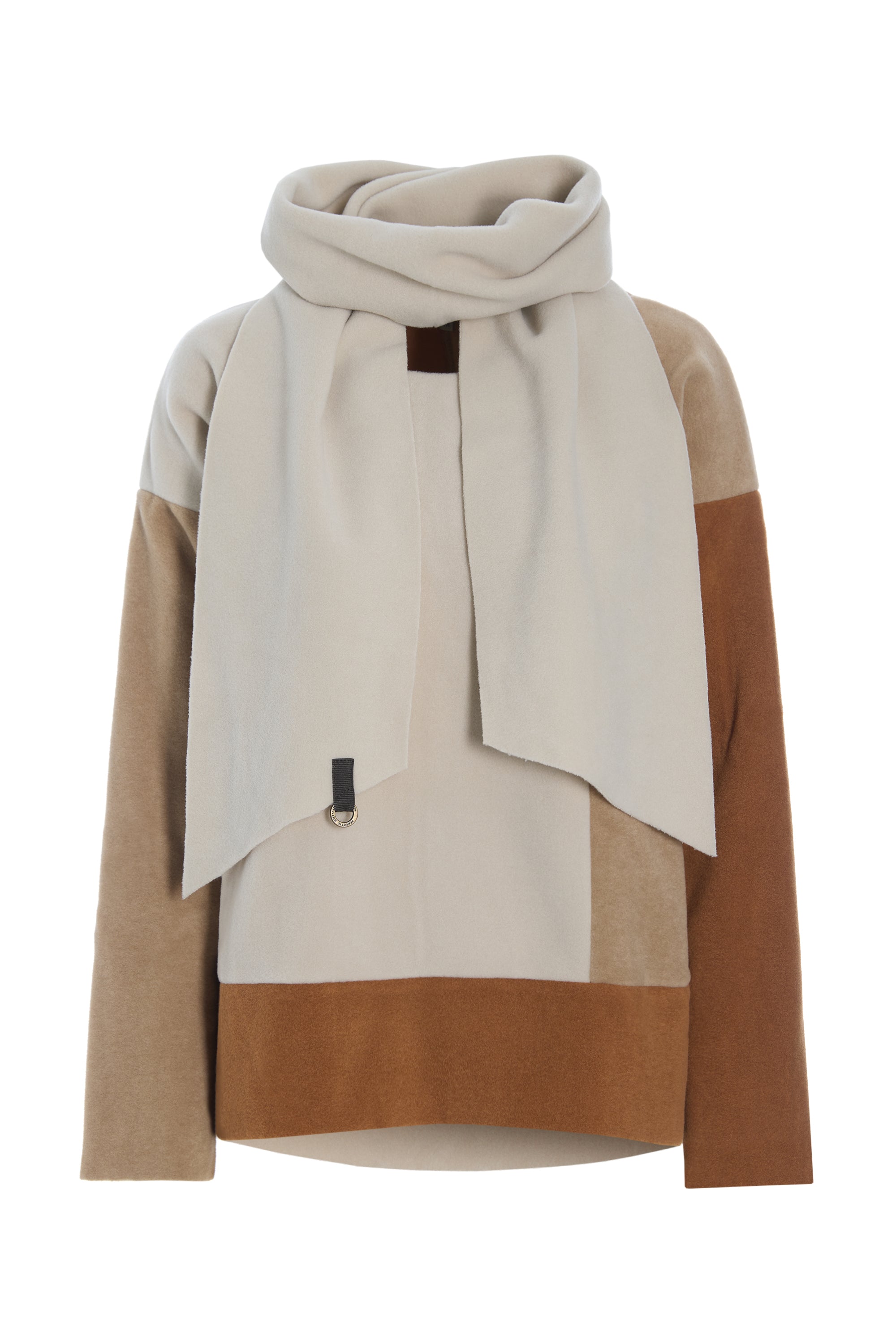 HENRIETTE STEFFENSEN COPENHAGEN BLUSE PATCH MED TØRKLÆDE - 1412 BLUSER CAMEL/KIT/RUST 442