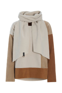 BLUSE PATCH MED TØRKLÆDE - 1412 - CAMEL/KIT/RUST