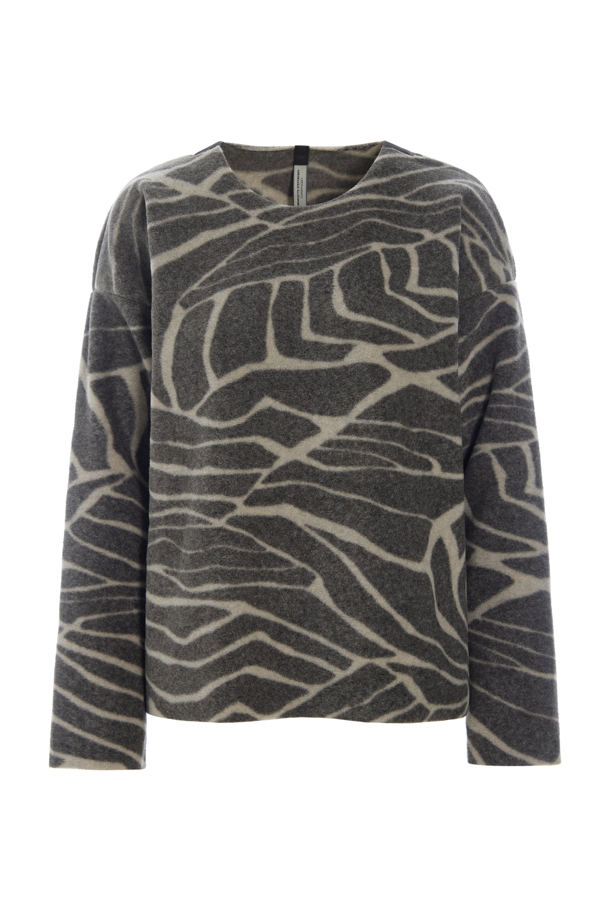 HENRIETTE STEFFENSEN COPENHAGEN BLUSE RUND HALS - 1359P BLUSER LEAVES