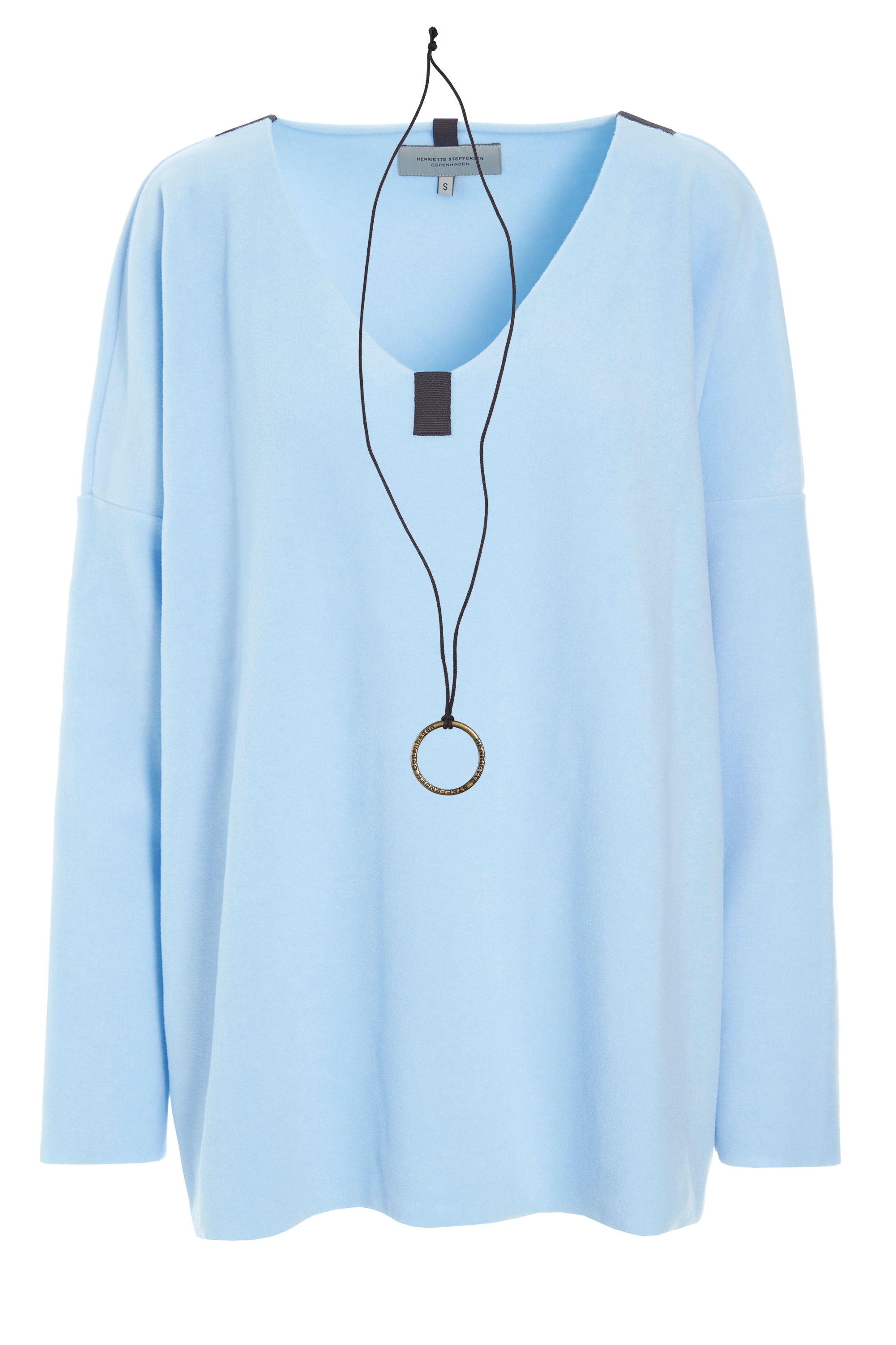 HENRIETTE STEFFENSEN COPENHAGEN BLUSE V-HALS - 1336 BLUSER BABY BLUE 671