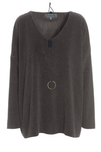 BLUSE V-HALS - 1336 - BARK