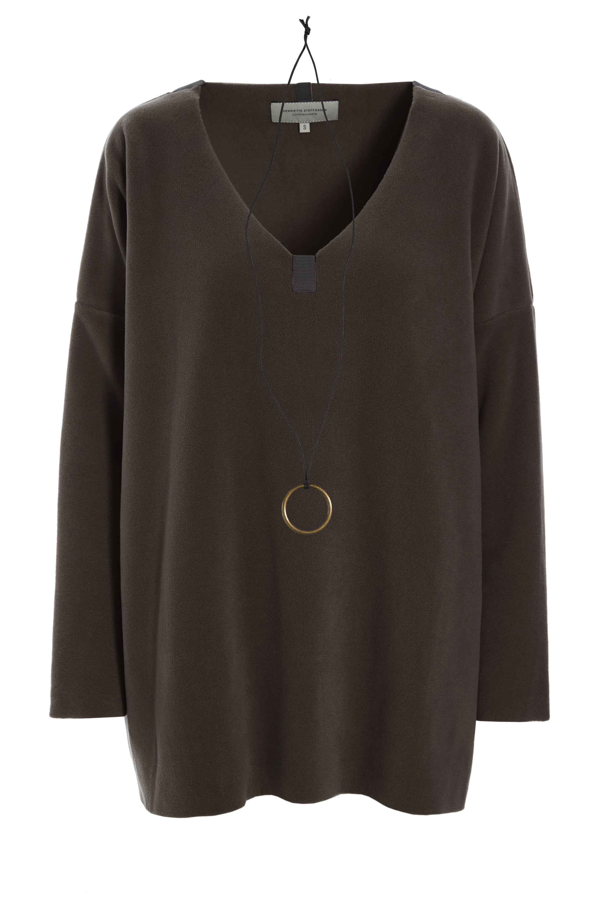 HENRIETTE STEFFENSEN COPENHAGEN BLUSE V-HALS - 1336 BLUSER CHOCOLATE 844
