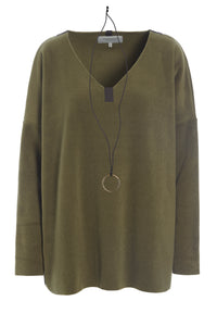 BLUSE V-HALS - 1336 - MOSS