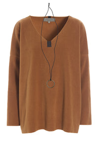BLUSE V-HALS - 1336 - RUST