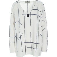 BLUSE V-HALS - 1336P - CHECK PRINT