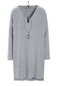 BLUSE V-HALS - 1367 - LIGHT GREY