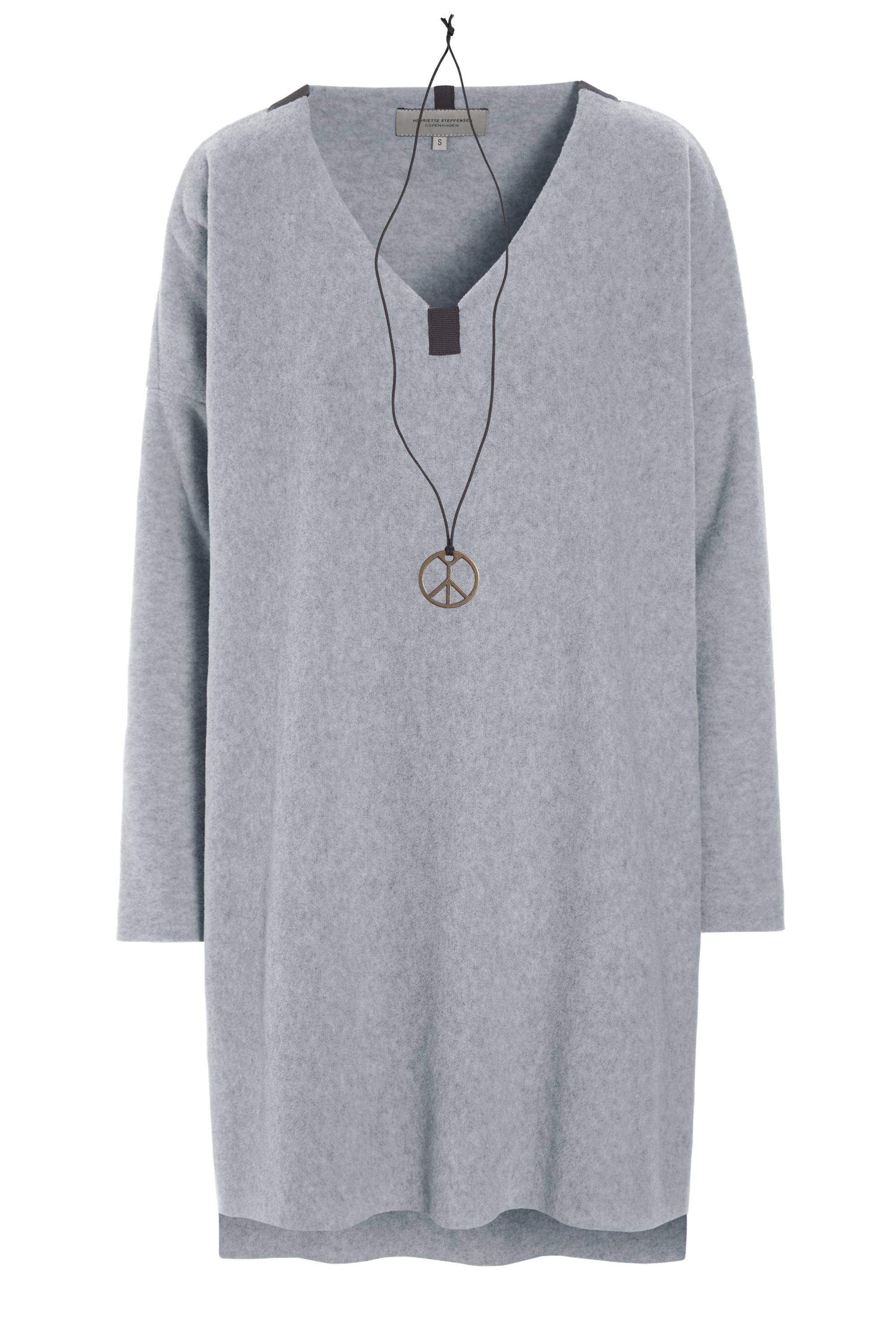 HENRIETTE STEFFENSEN COPENHAGEN BLUSE V-HALS - 1367 TUNICS LIGHT GREY 876