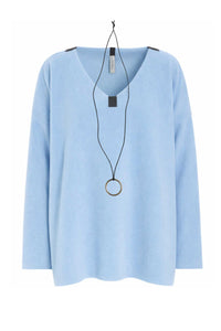 BLUSE V-HALS - 1410 - BABY BLUE