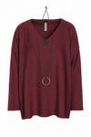 BLUSE V-HALS - 1410 - BORDEAUX