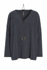 BLUSE V-HALS - 1410 - GREY