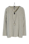 BLUSE V-HALS - 1410 - SAND