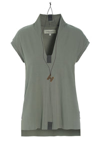 BLUSE V-HALS - 96103 - DUSTY GREEN