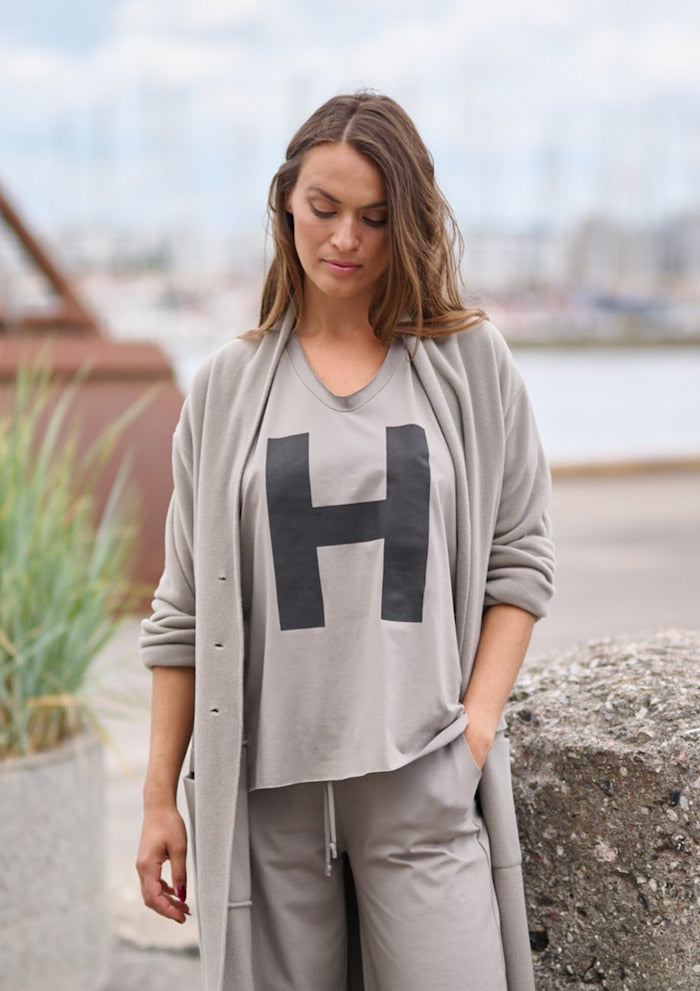 HENRIETTE STEFFENSEN COPENHAGEN BLUSE V-HALS PRINT - 96082H T-SHIRTS ELEPHANT 654