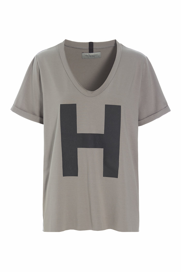 HENRIETTE STEFFENSEN COPENHAGEN BLUSE V-HALS PRINT - 96082H T-SHIRTS ELEPHANT 654