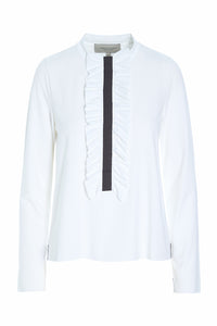 BLUSE m/flæser - 96090 - WHITE