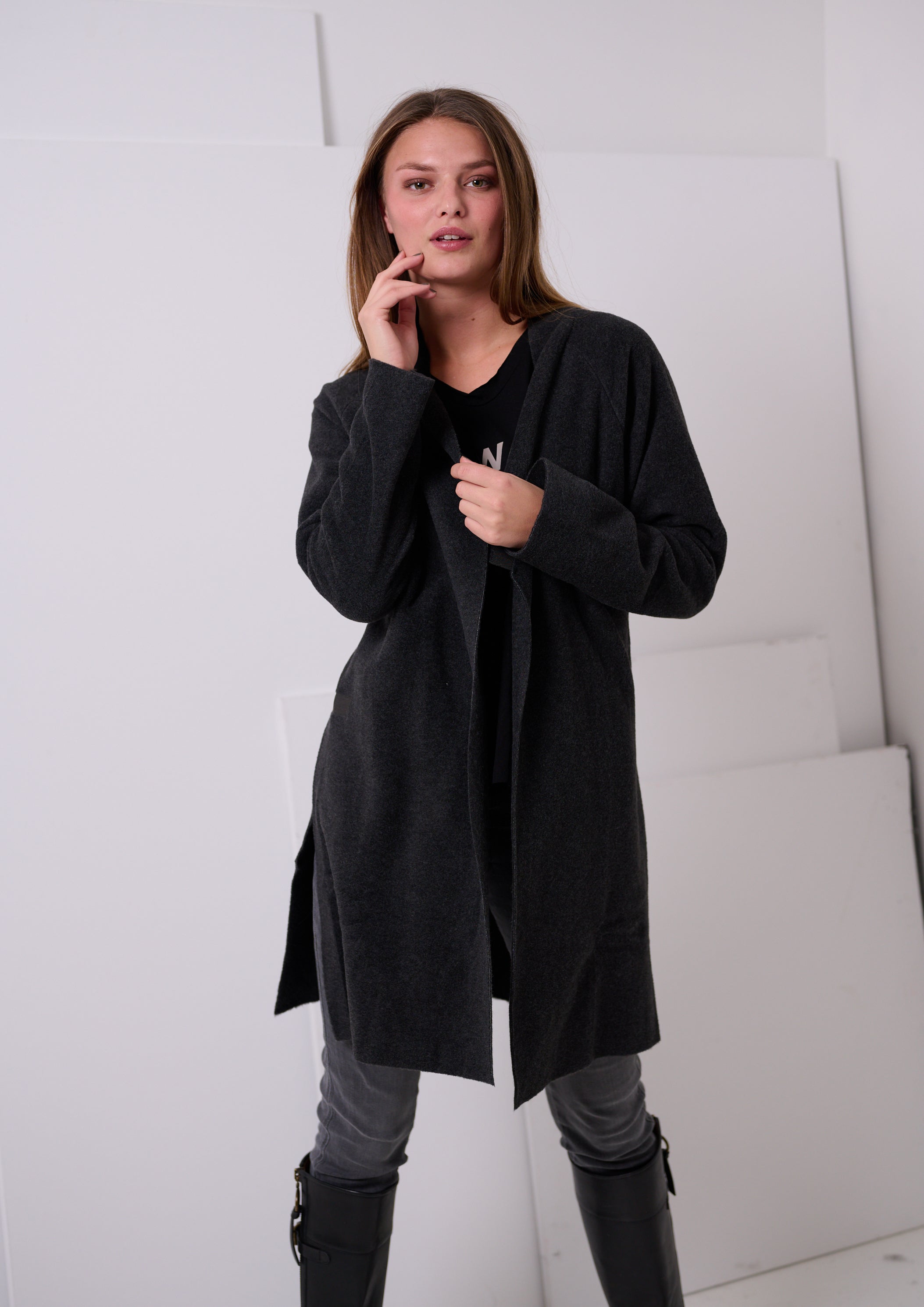 HENRIETTE STEFFENSEN COPENHAGEN CARDIGAN - 7134 CARDIGANS SOFT BLACK 914
