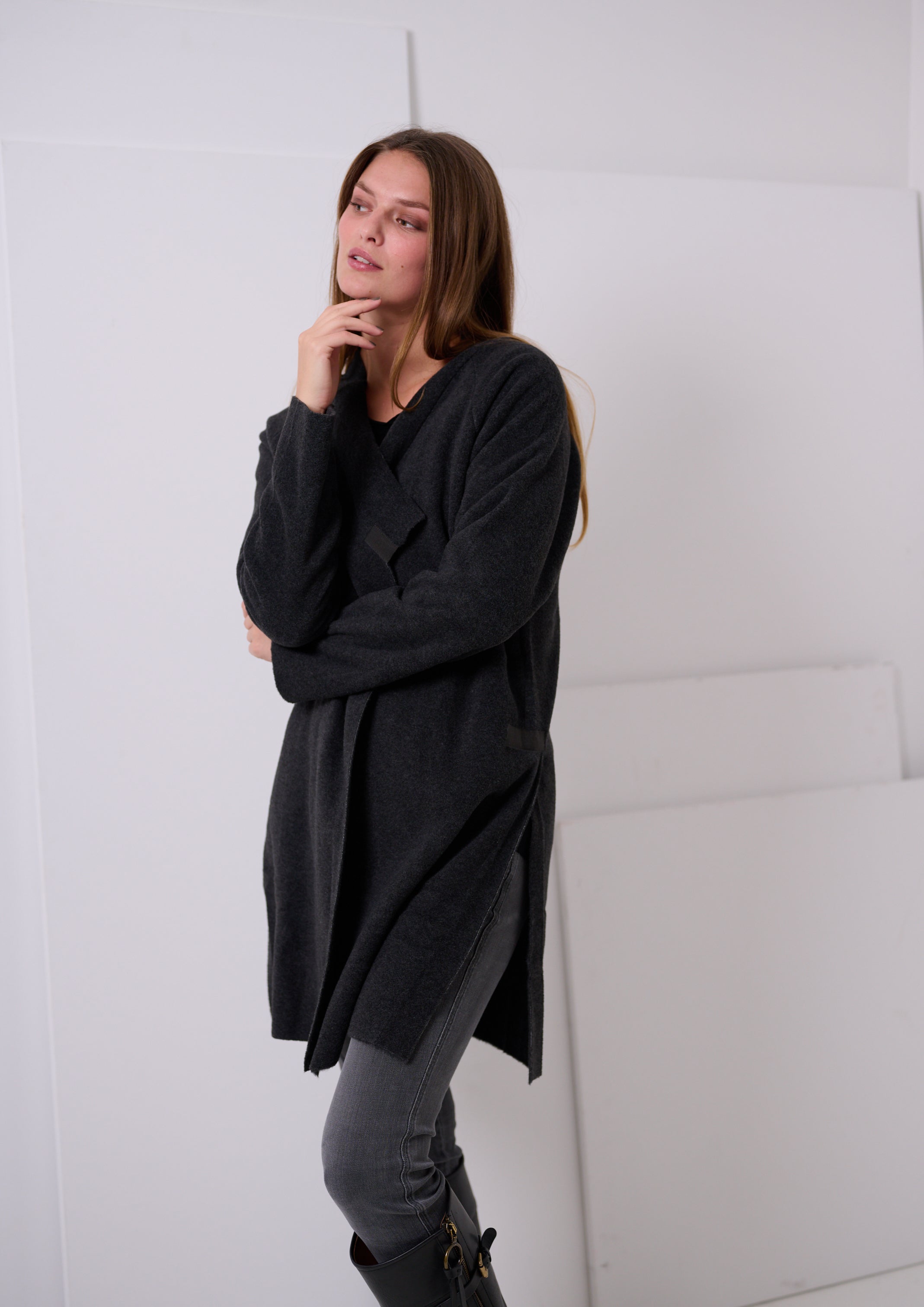 HENRIETTE STEFFENSEN COPENHAGEN CARDIGAN - 7134 CARDIGANS SOFT BLACK 914