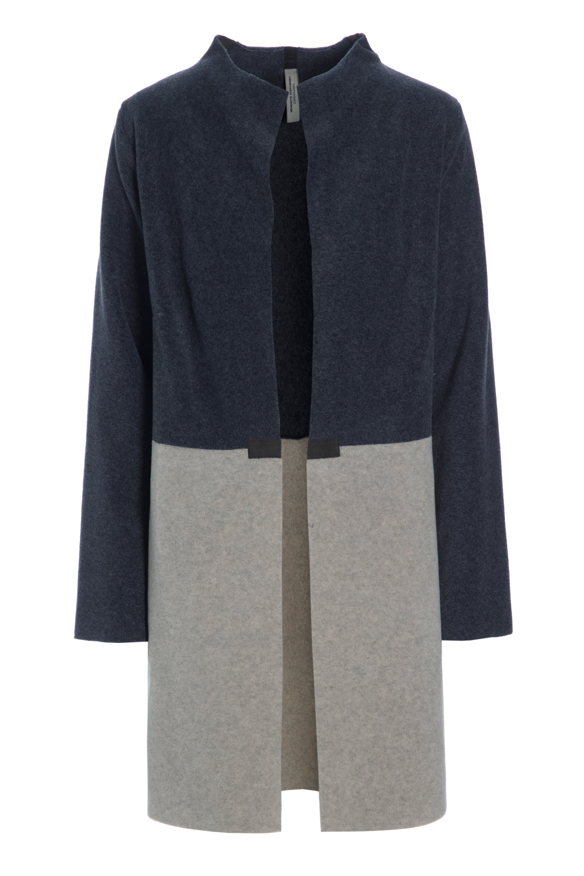 HENRIETTE STEFFENSEN COPENHAGEN CARDIGAN 2 FARVET - 7133 CARDIGANS DEEP BLUE/SAND 824