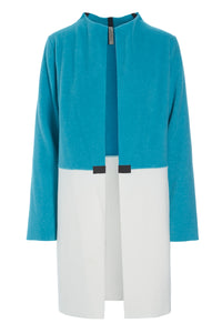 CARDIGAN 2 FARVET - 7133 - LAGOON/OFF WHITE