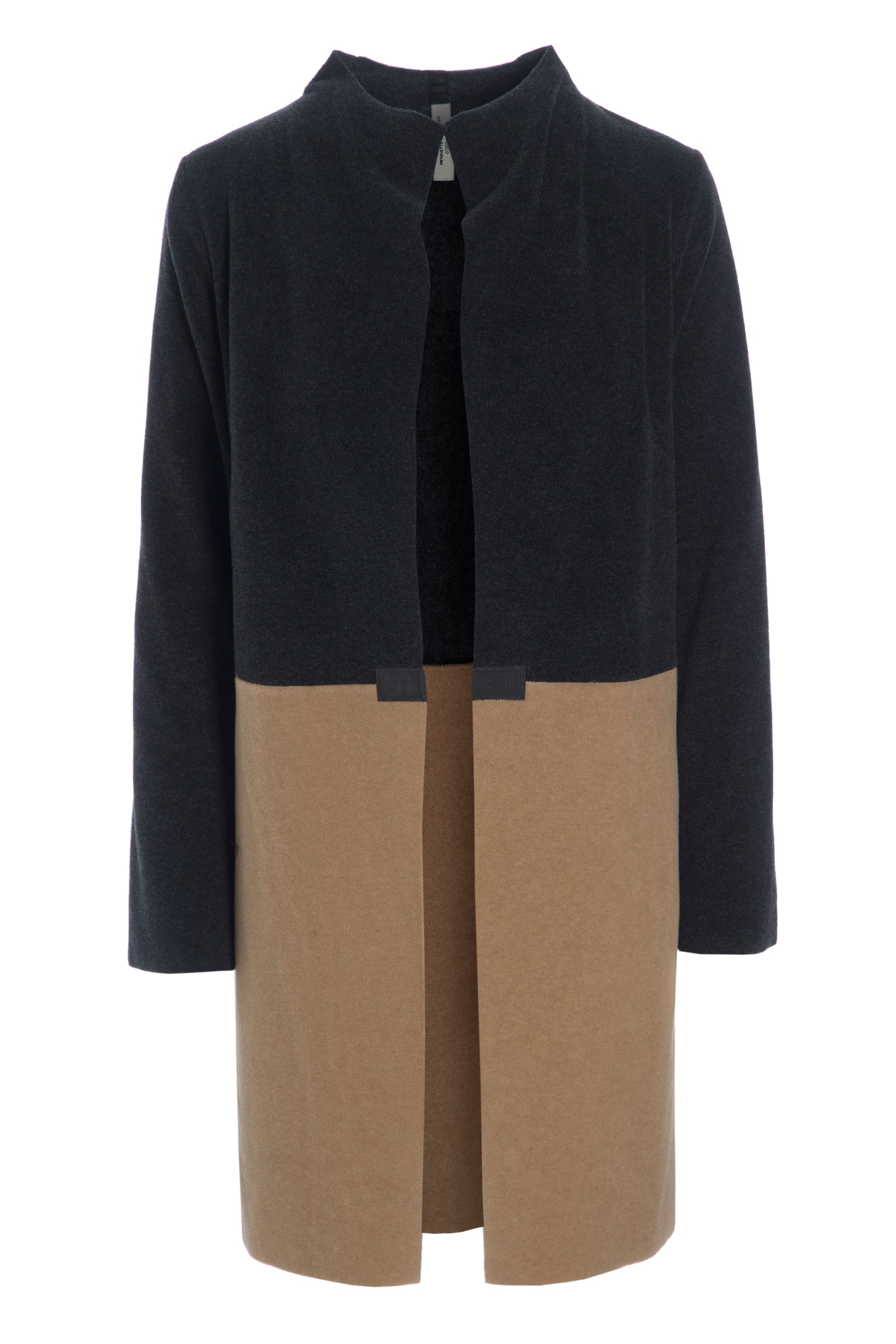 HENRIETTE STEFFENSEN COPENHAGEN CARDIGAN 2 FARVET - 7133 CARDIGANS SOFT BLACK/CAMEL 827