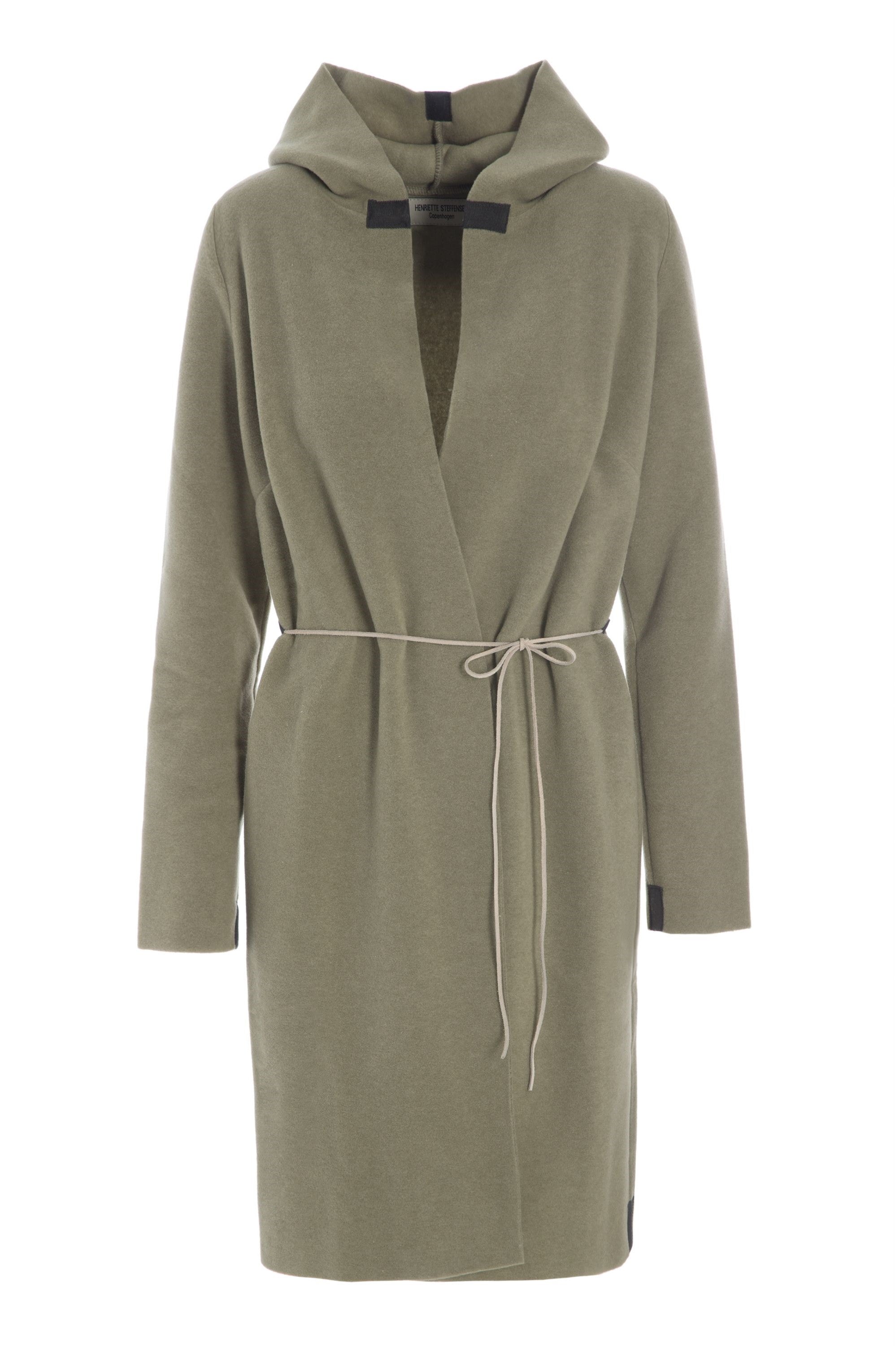 HENRIETTE STEFFENSEN COPENHAGEN CARDIGAN MED BÆLTE - 7111 CARDIGANS OLIVE 610