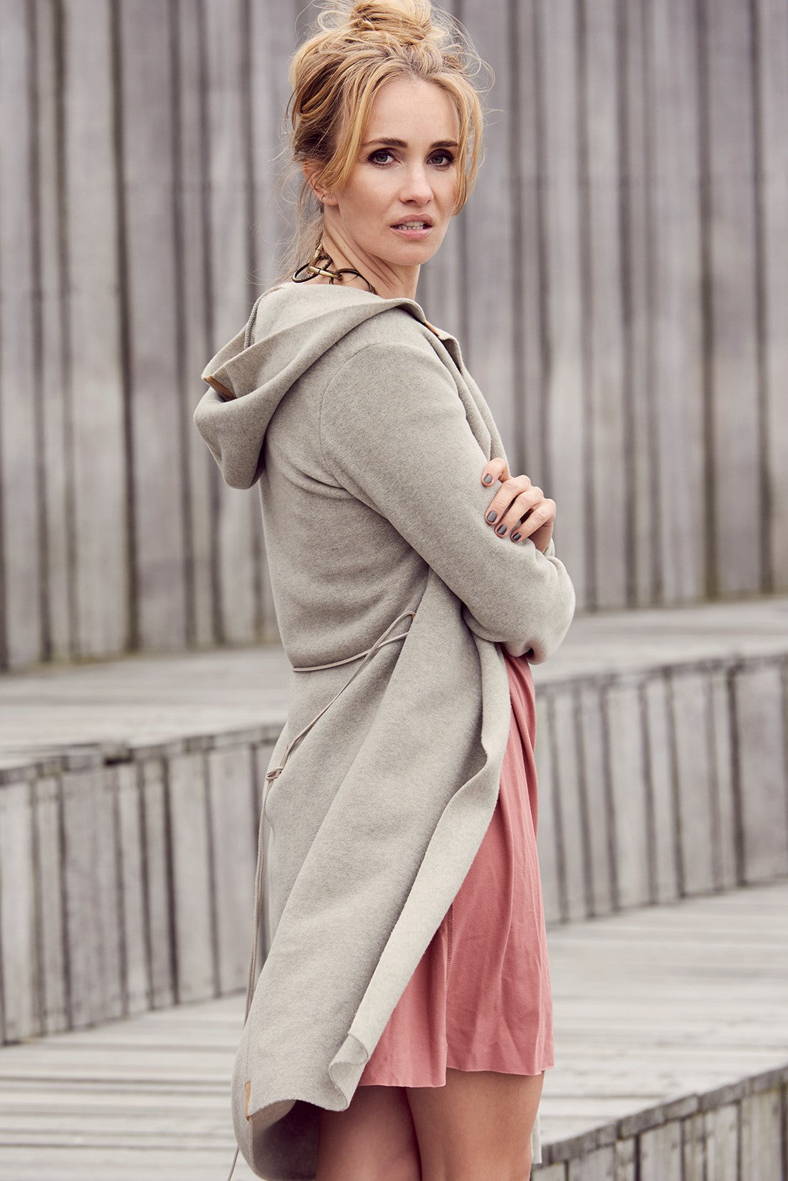 HENRIETTE STEFFENSEN COPENHAGEN CARDIGAN MED BÆLTE - 7111 CARDIGANS SAND 805