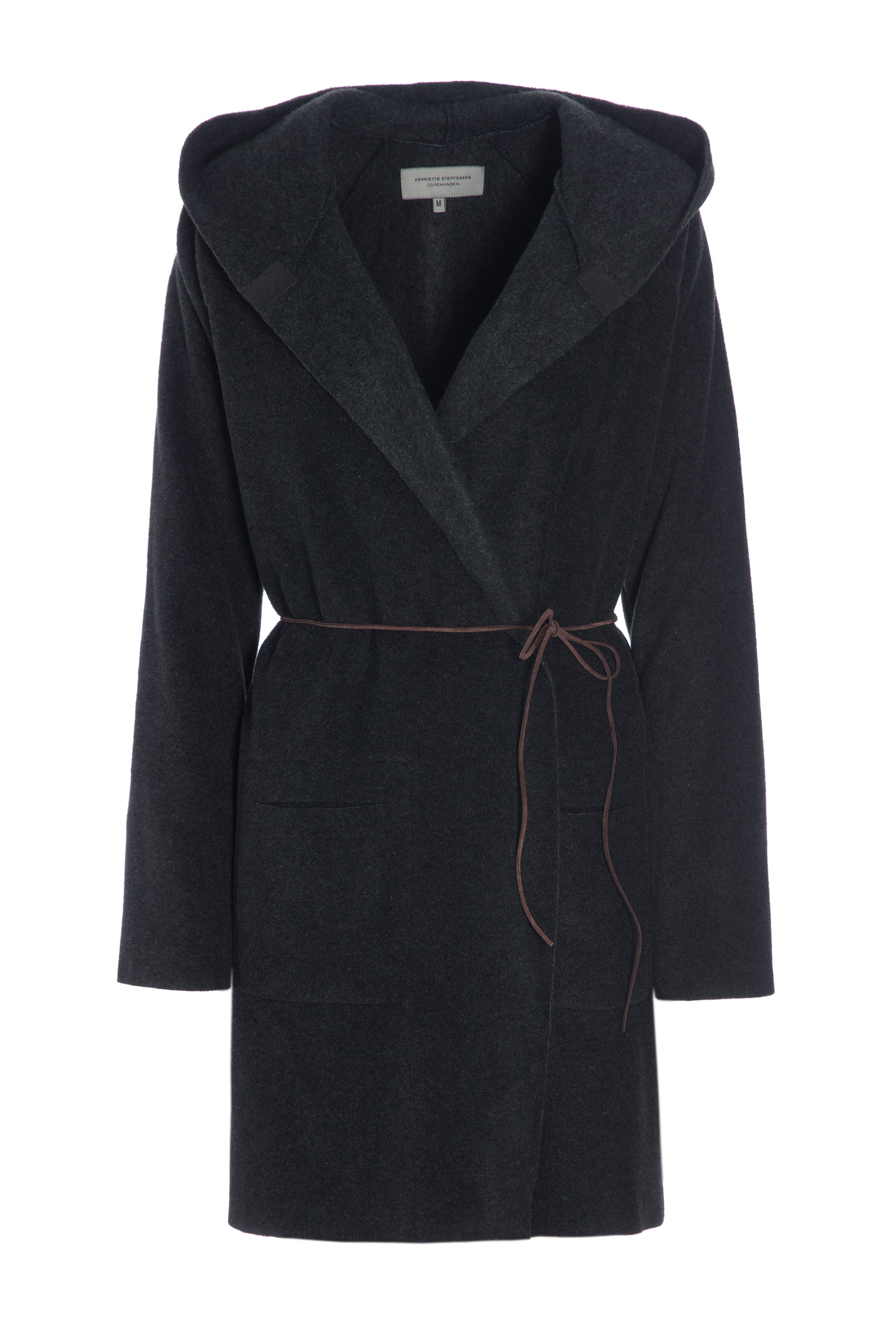 HENRIETTE STEFFENSEN COPENHAGEN CARDIGAN MED BÆLTE - 7111 CARDIGANS SOFT BLACK 914
