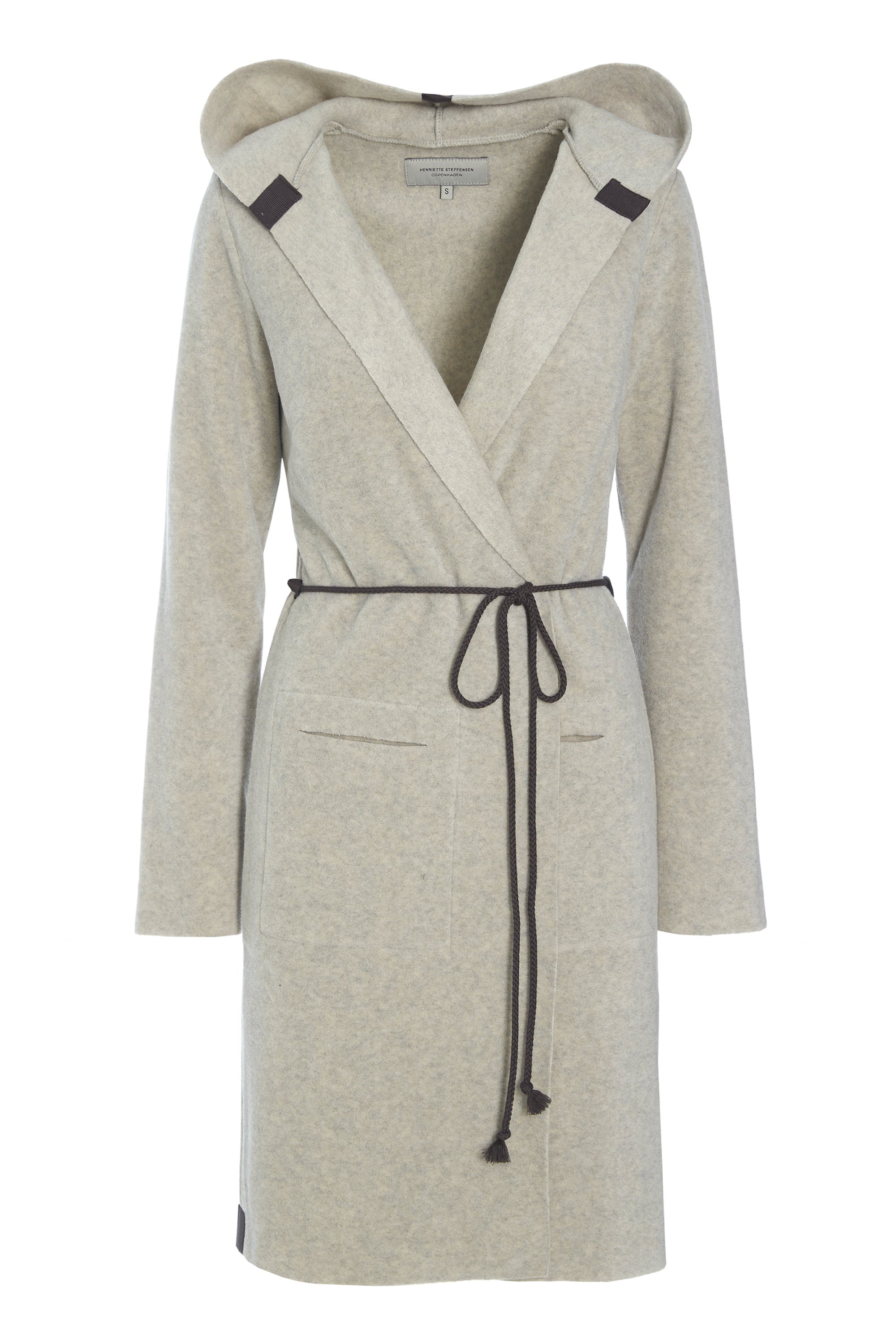 HENRIETTE STEFFENSEN COPENHAGEN CARDIGAN MED BÆLTE - 7151 CARDIGANS SAND 805