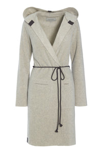 CARDIGAN MED BÆLTE - 7151 - SAND