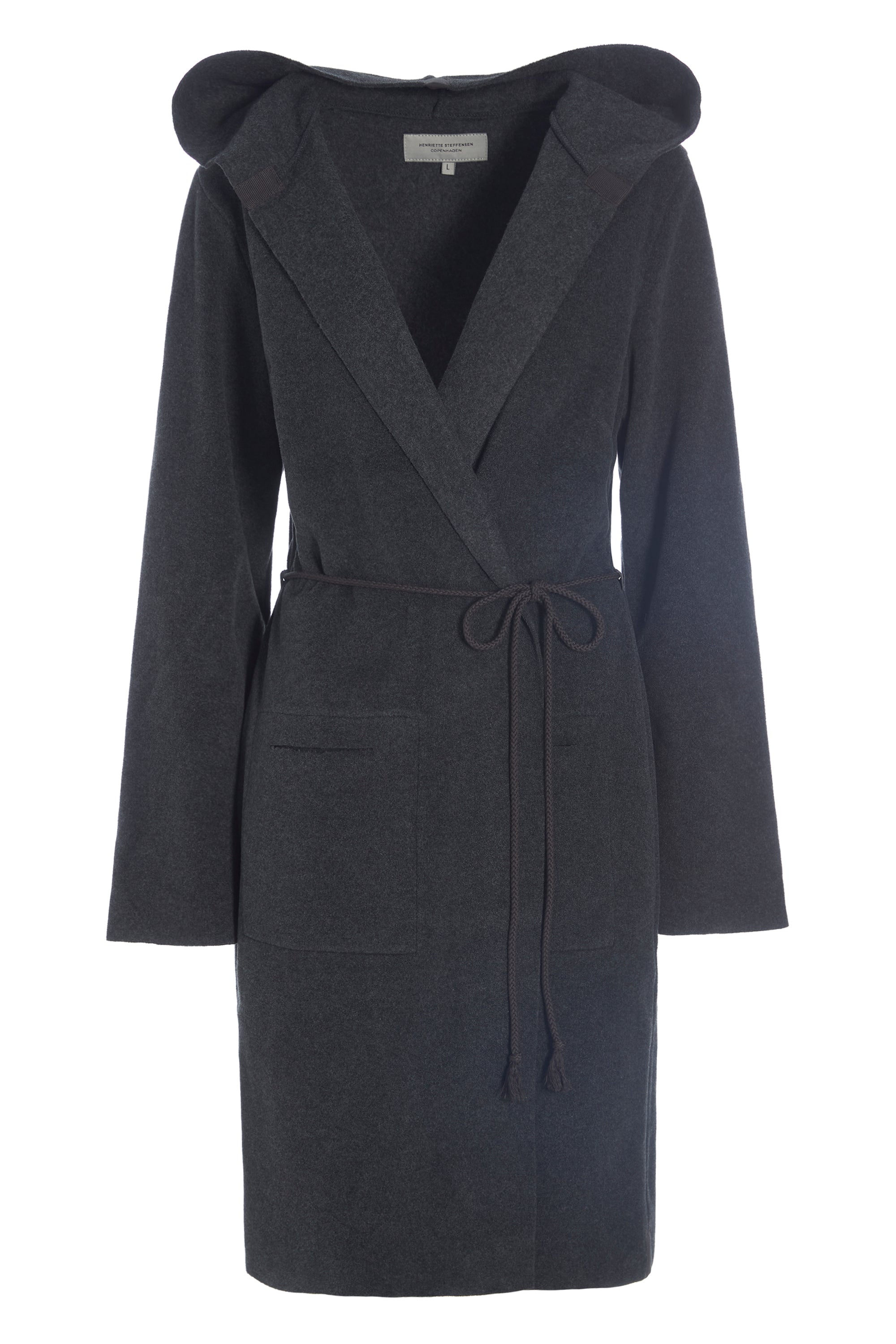 HENRIETTE STEFFENSEN COPENHAGEN CARDIGAN MED BÆLTE - 7151 CARDIGANS SOFT BLACK 914